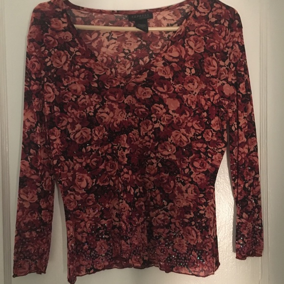 Express Tops - Beautiful sheer Express top with gliitters